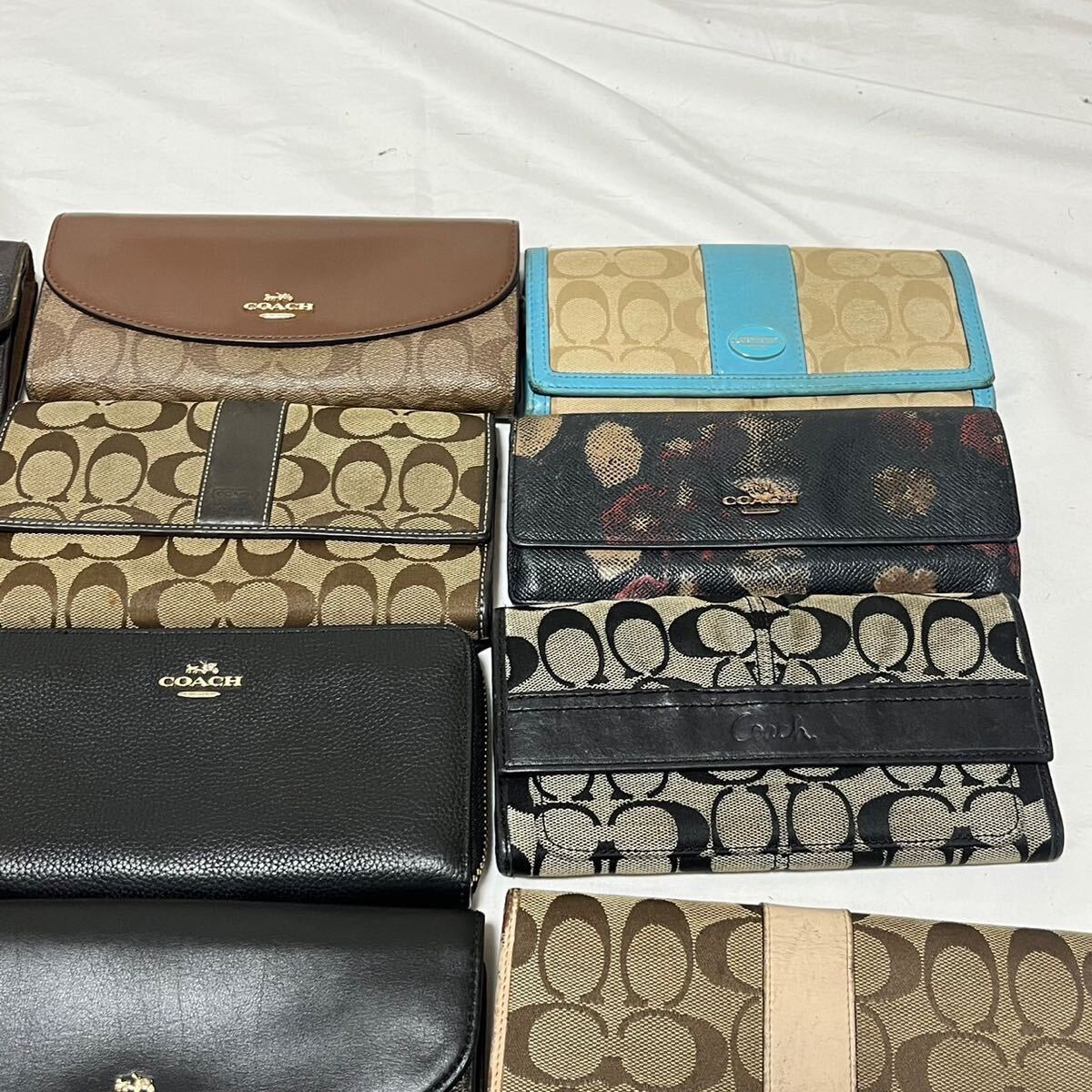 1円　COACH コーチ ブランド　長財布 小物　15点セット　まとめ　大量　シグネチャー　キャンバス　レザー　BA0578_画像3