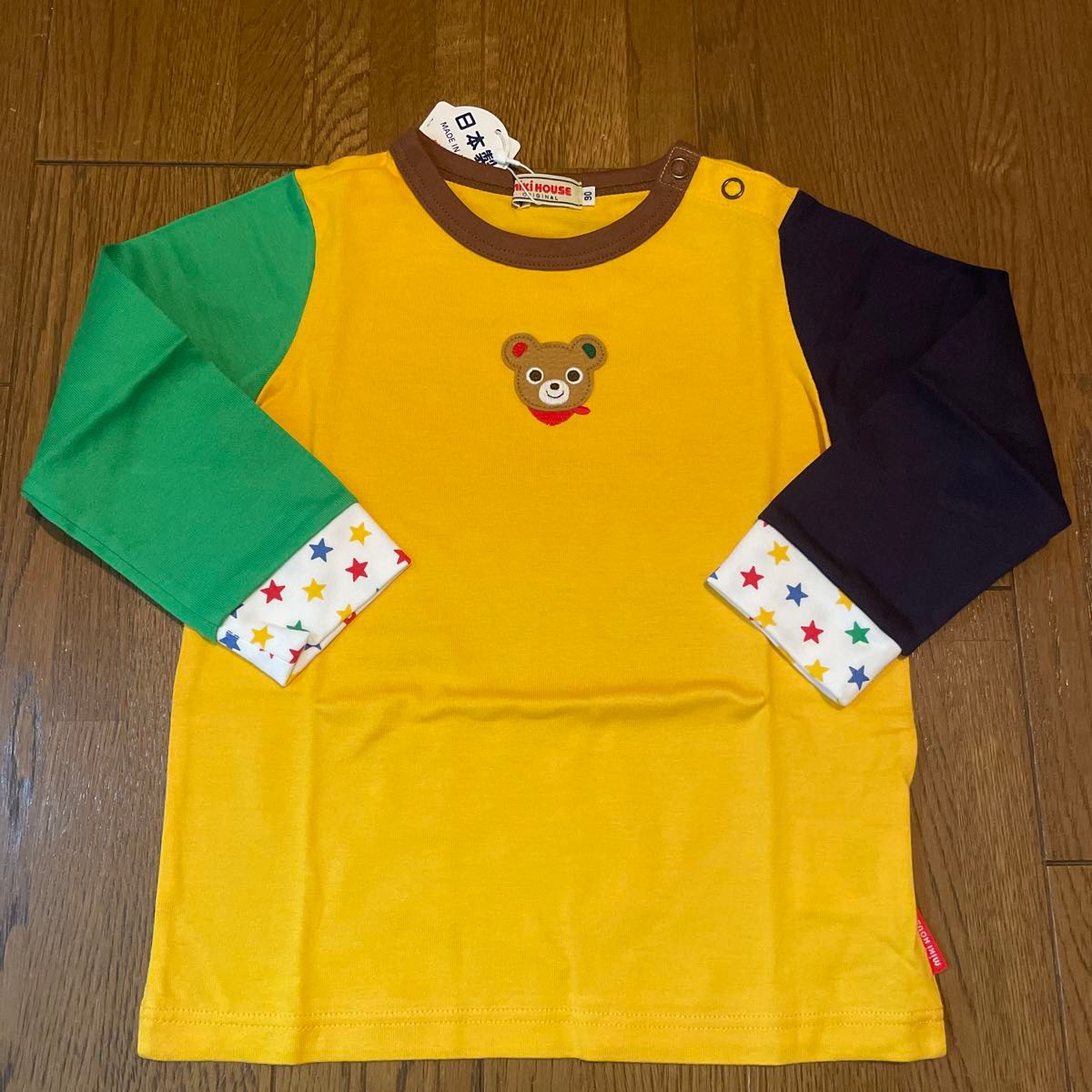 ミキハウス プッチー ワンポイント長袖Ｔシャツ 黄 90サイズ