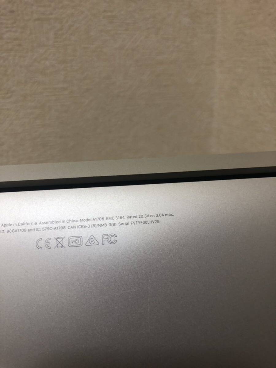 【バッテリー無し】MacBookPro Retina 13インチ2017 Two Thunderbolt3 Port /Core i5/SSD 無し/メモリ16 GB ジャンクの画像7