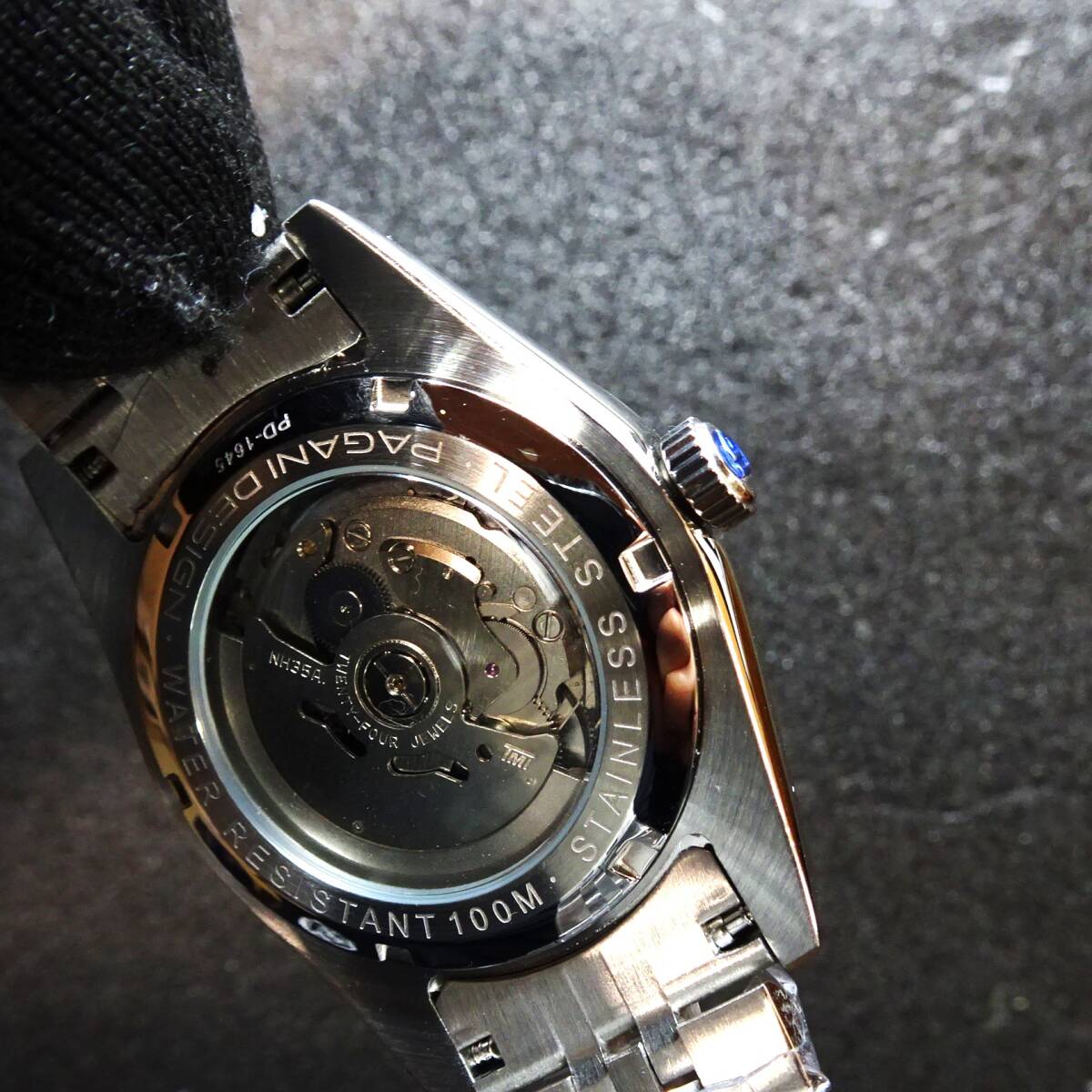 送料無料・新品〓 PAGANI DESIGN・パガーニデザイン・オマージュウォッチ腕時計 機械式NH35Ａ・ PD-1645・315Lフルステンレス製・ブルーの画像4
