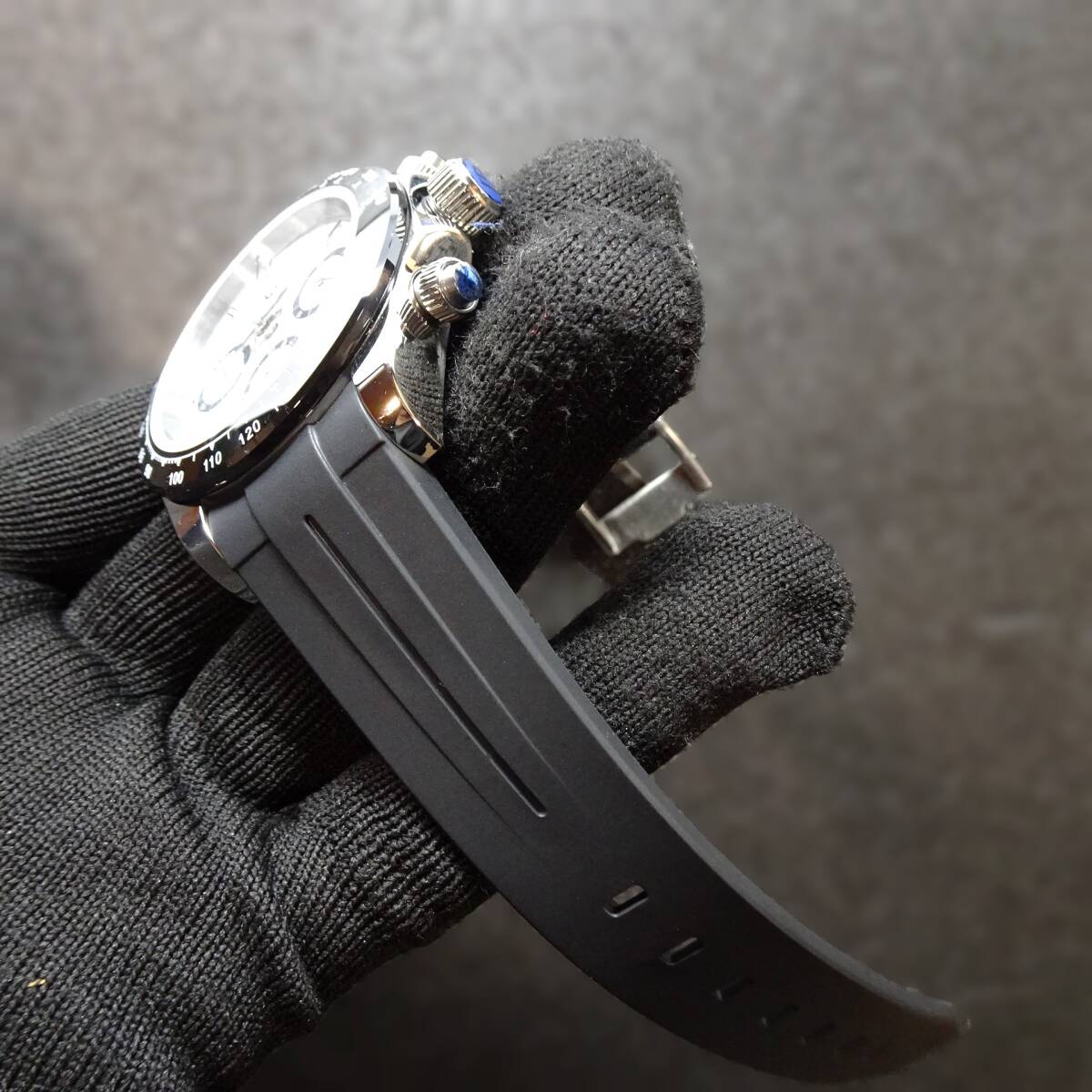 送料無料・新品・パガーニデザイン・メンズ・セイコー製VK63クロノグラフクオーツ式腕時計・オマージュウオッチ・ラバーストラップPD-1644 の画像9