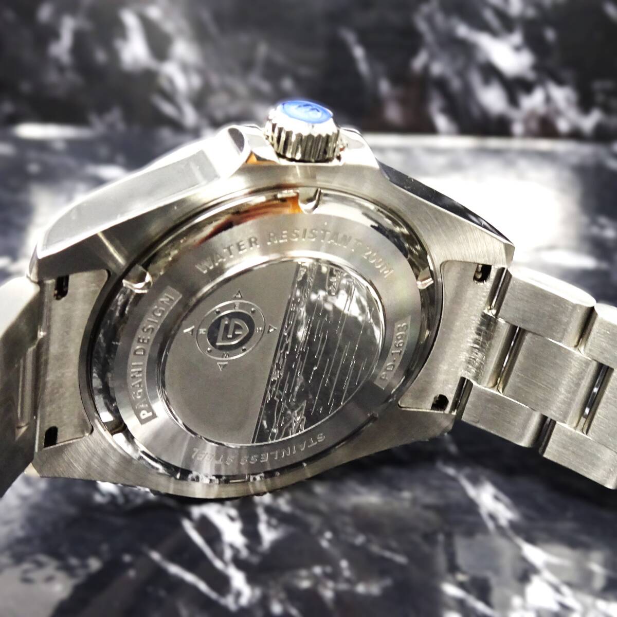 送料無料・新品・パガーニデザイン PAGANI DESIGN オマージュウォッチ腕時計 GMT針 機械式 PD-1693・SUS316Lフルステンレス製モデル の画像6