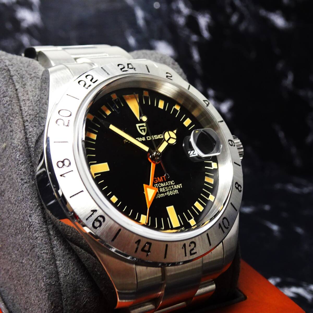 送料無料・新品・パガーニデザイン PAGANI DESIGN オマージュウォッチ腕時計 GMT針 機械式 PD-1693・SUS316Lフルステンレス製モデル の画像9