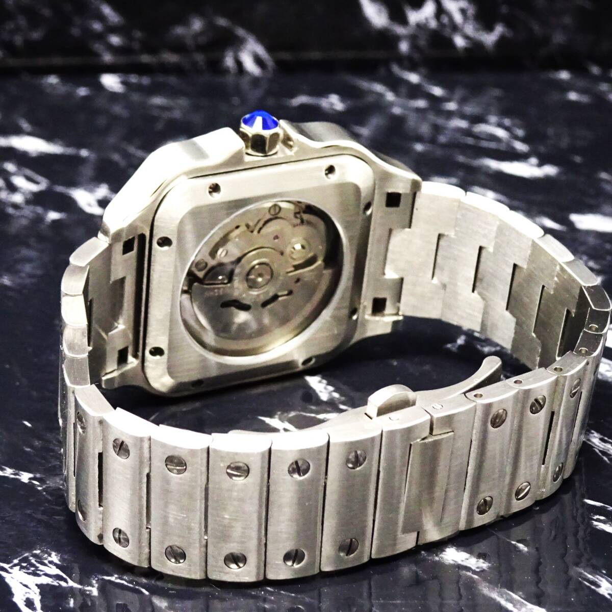 〓送料無料〓新品〓ノーロゴ・スクエア・ローマ数字・オマージュウオッチ腕時計・NH35ムーブメント機械式・フル316Lステンレス製モデル