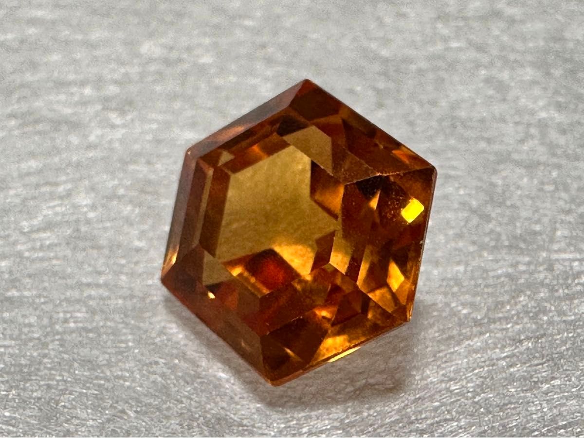 シトリン ルース 六角形 宝石ルース ピアス 天然石 ジュエリー 繁栄 成功 金運UP