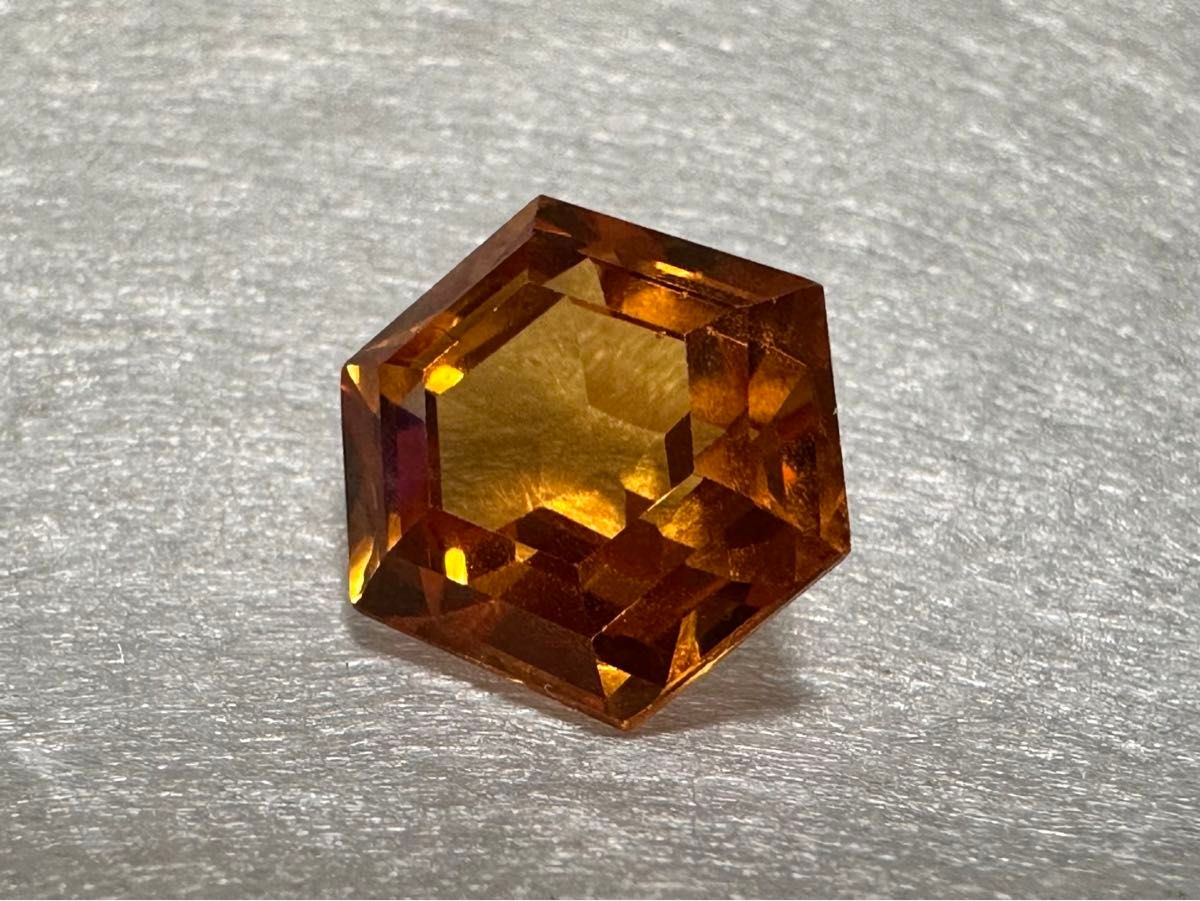 シトリン ルース 六角形 宝石ルース ピアス 天然石 ジュエリー 繁栄 成功 金運UP