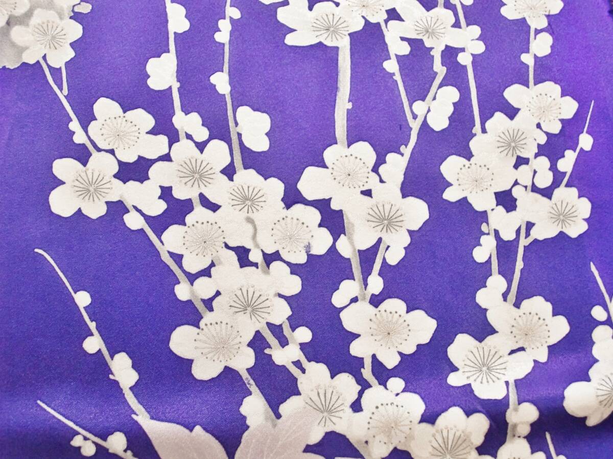 ◆琳花◆ 正絹はぎれ 紫ぼかし 花々 振袖 35×169 古布 着物はぎれ クッション タペストリー インテリア スヌード パッチワークにの画像5