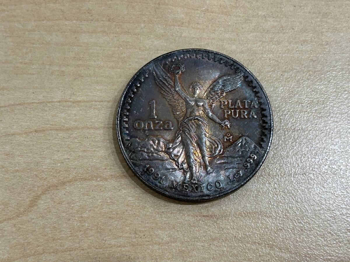 【23326】メキシコ 銀貨 1オンザ ONZA 1991年の画像1