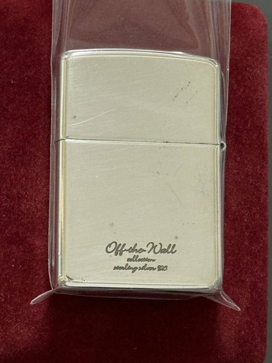 zippo STERLING SILVER Armor Case スターリングシルバー アーマー 2004年製 純銀 手彫り シェル 特殊加工 Off the Wall デットストックの画像4