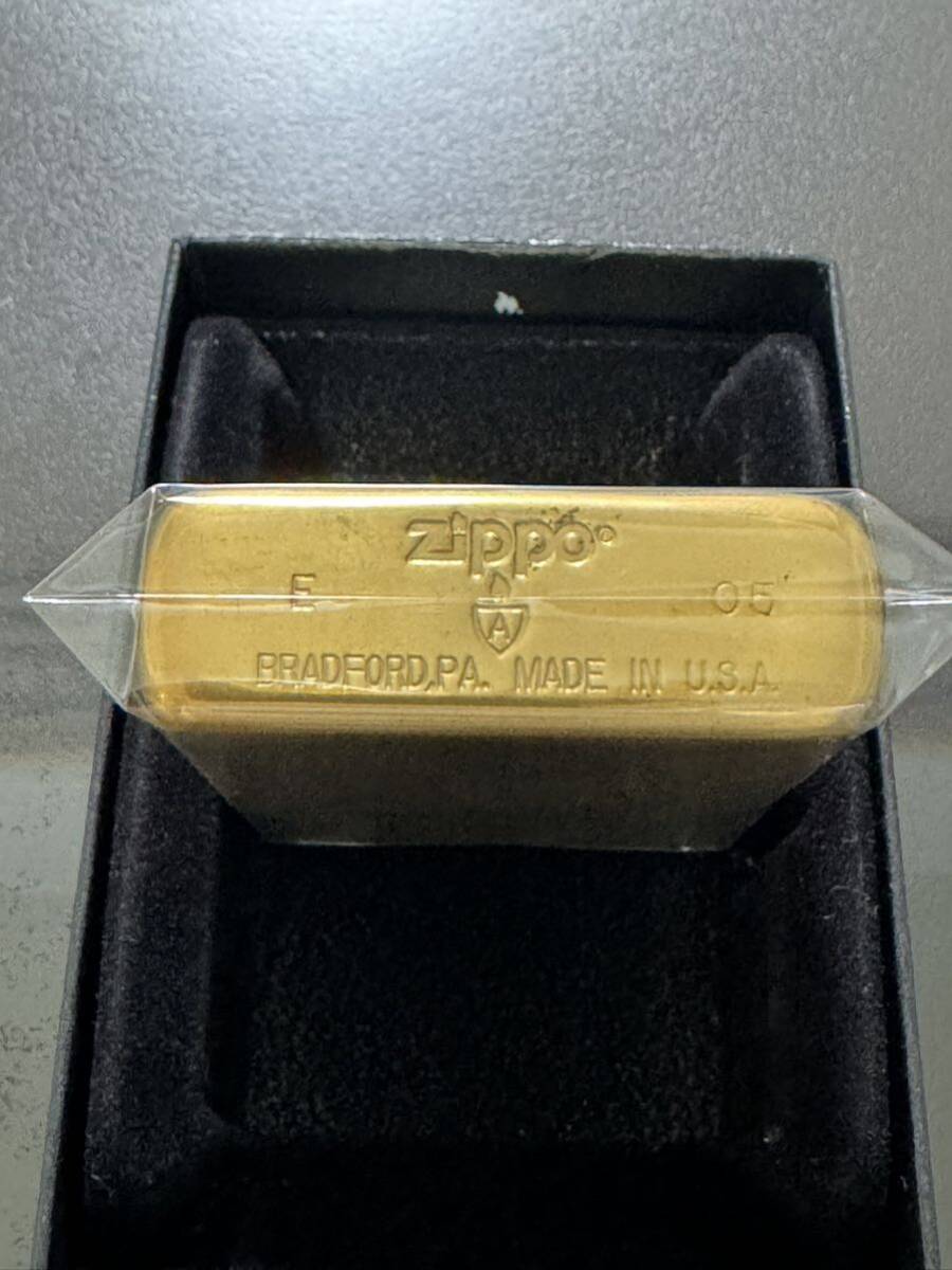 zippo GOLD Armor Case ゴールド アーマー 初期型 2005年製 Heavy Wall solid brass ソリッドブラス デットストック ケース 保証書の画像3