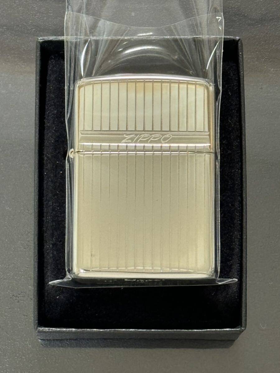 zippo アーマー 筆記体 両面ストライプ刻印 Heavy Wall Armor Case 2006年製 silver シルバー デットストック ケース 保証書の画像2