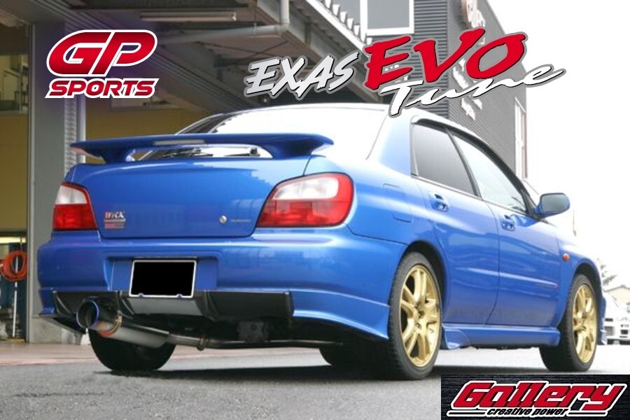 GDB GGB インプレッサWRX STi EJ20ターボ車用 GP SPORTS Evo Tune 砲弾左出しマフラー JASMA認定 車検対応 チタンスライドテール_画像1