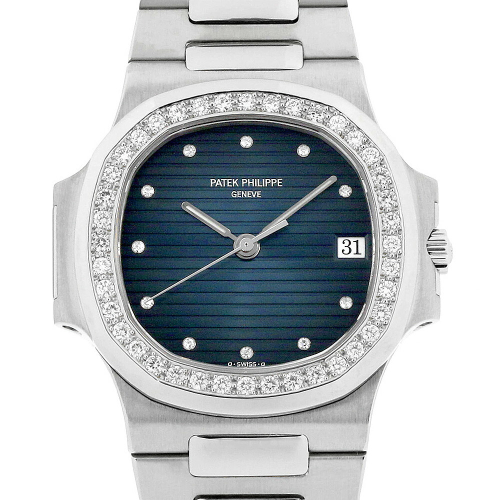  Patek Philip Nautilus bezel diamond 3800/003P platinum used men's wristwatch 