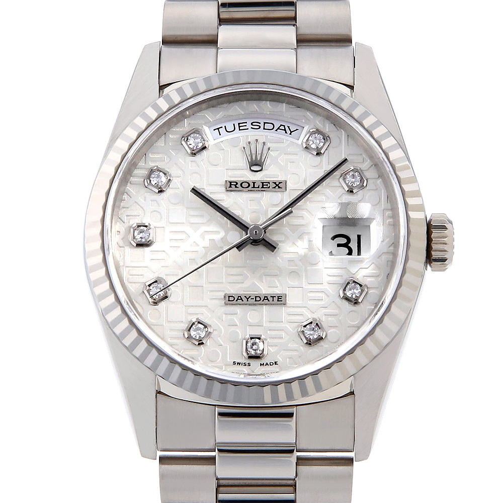 Rolex Day Date 10p Diamond 18239G Серебряный компьютер