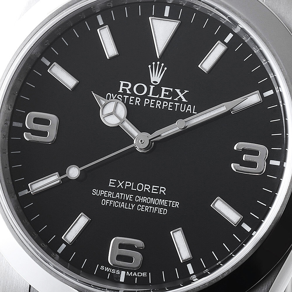 ロレックス エクスプローラーI 前期型 ブラックアウト 214270 ブラック ランダム番 中古 メンズ 腕時計_画像6