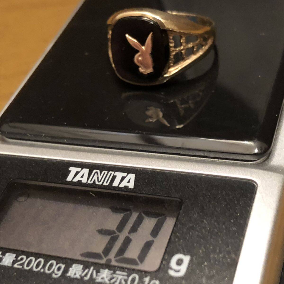  origin joke material antique Vintage PLAYBOY Play Boy Hermes Supreme Tiffany Gold gold onyx sig net ring ring 