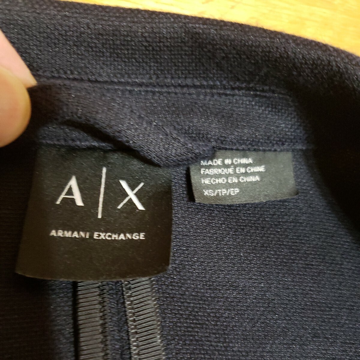 上質快適★【アルマーニ/ARMANI EXCHANGE】春夏高級『コットンストレッチジャージー』秀逸な春夏素材◎ブラック ジャケット(S-M位)_画像6