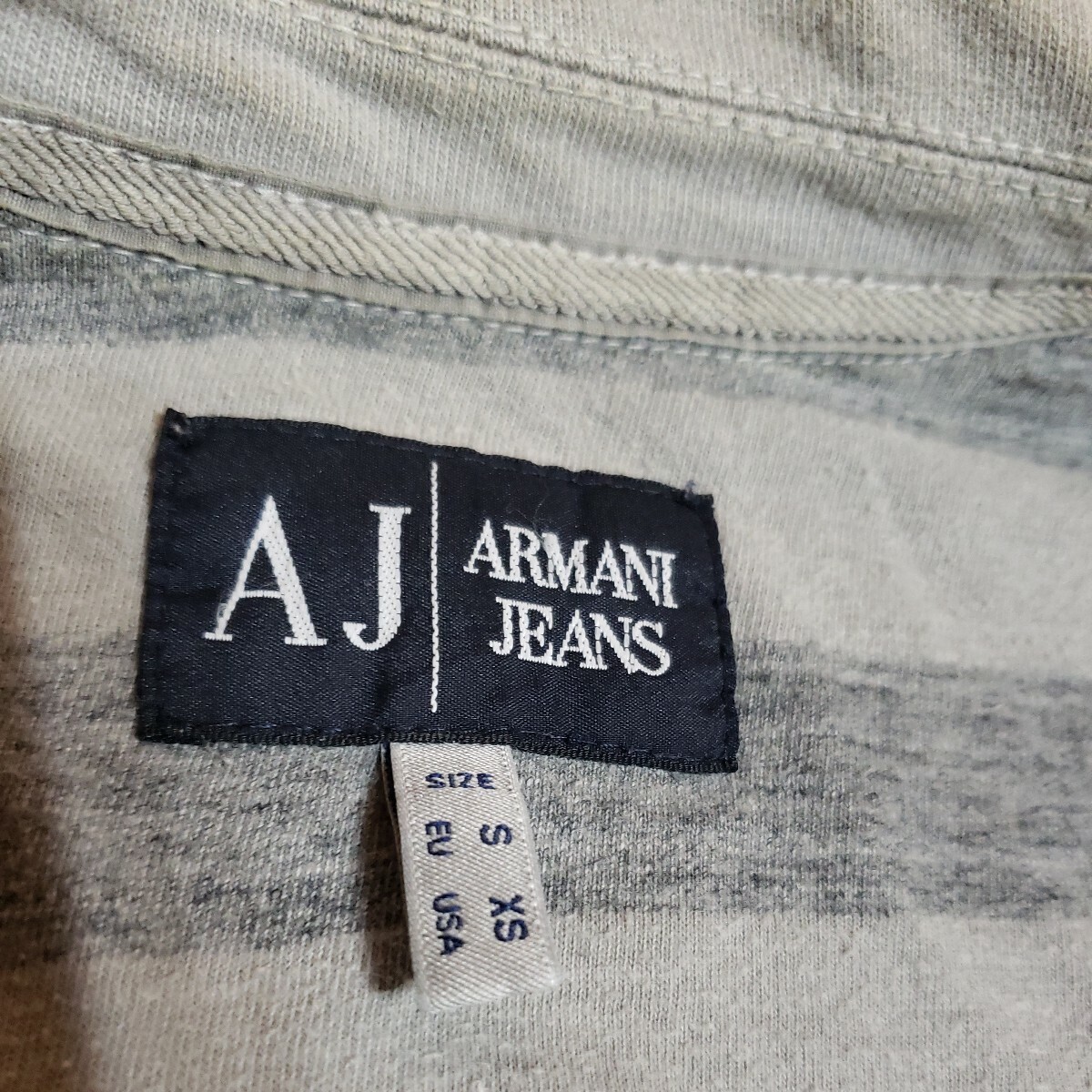 春夏快適★【アルマーニ/ARMANI JEANS】春夏高級『上質ウォッシュ加工コットンジャージー』こなれた質感◎Gジャン型ジャケット(S-M位)_画像5