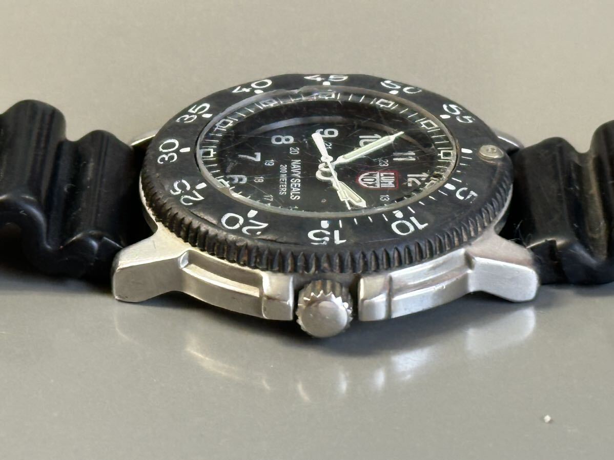 1円〜◆LUMINOX ルミノックス NAVY SEALS ネイビーシールズ SERIES 3100 黒文字盤 クォーツ メンズ腕時計 稼働品の画像3
