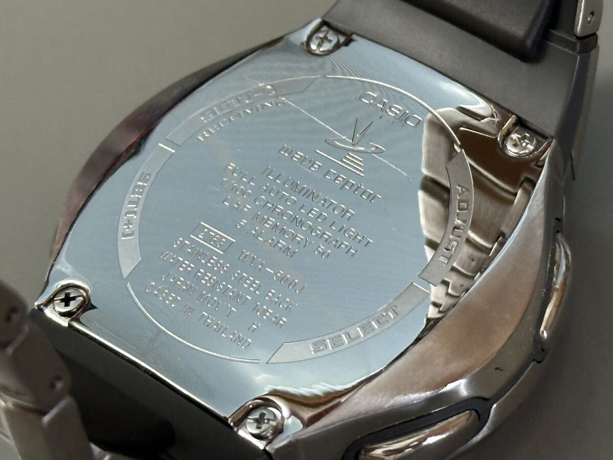 1円〜◆カシオ CASIO ウェーブセプター ソーラー電波時計 クロノグラフ WVA-500J アナデジ メンズ腕時計 稼働品_画像8