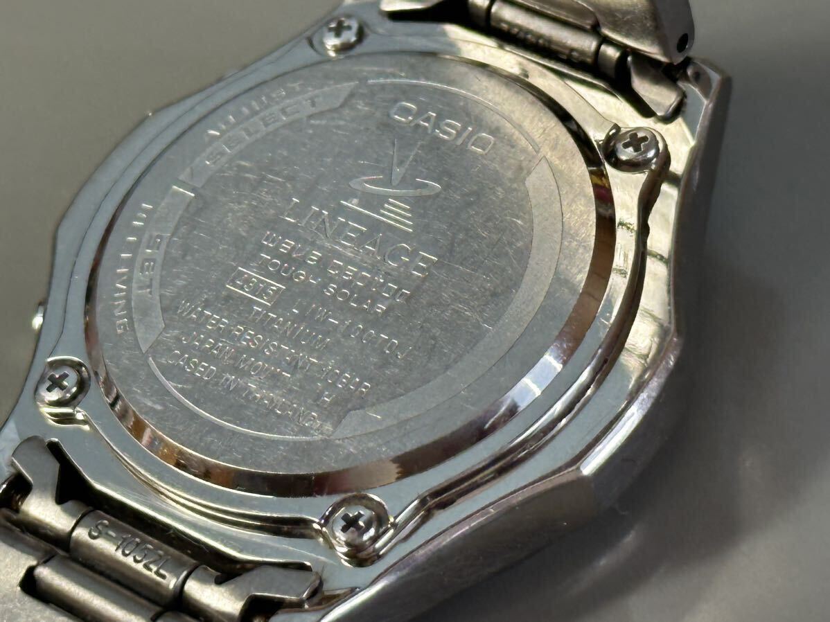 1円〜◆カシオ CASIO リニエージ LINEAGE ソーラー電波時計 LIW-100TDJ チタン TITANIUM 黒文字盤 メンズ腕時計 稼働品 の画像8