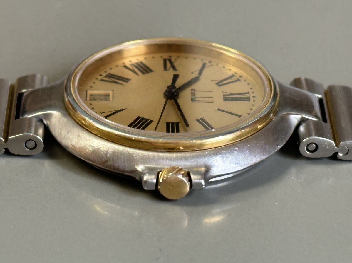 1円〜◆ダンヒル dunhill ミレニアム SWISS MADE ゴールド文字盤 クォーツ メンズ腕時計 稼働品の画像5