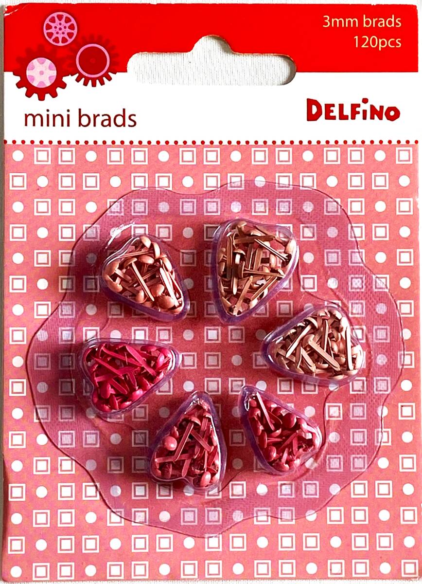 [未開封] DELFINO 3mm brads ピンクの割れピン_画像1