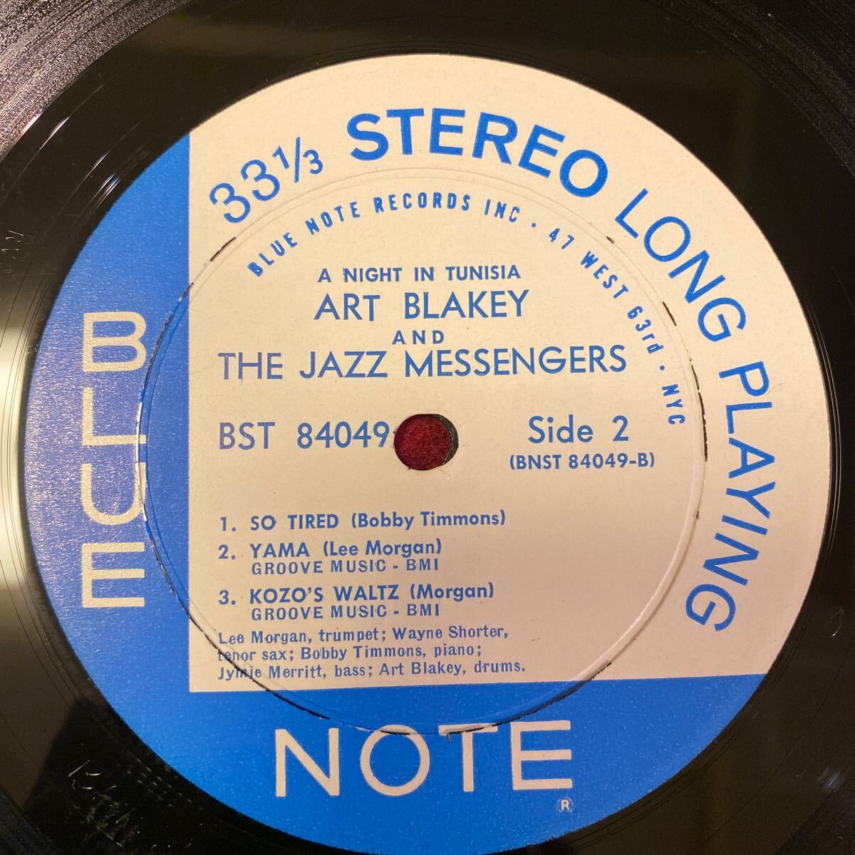 オリジナル/US盤/stereo/63rdラベル/DG/耳/61st Laminated ART BLAKEY A NIGHT IN TUNISIA ST-84049の画像7