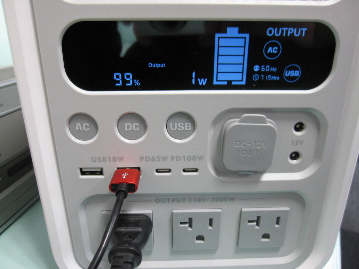 SUBUMA サブマ 大容量ポータブル電源 S2200 容量2258Wh 出力2000W ACコンセント USB-A USB-C シガーソケット DC5521 使用僅か の画像8