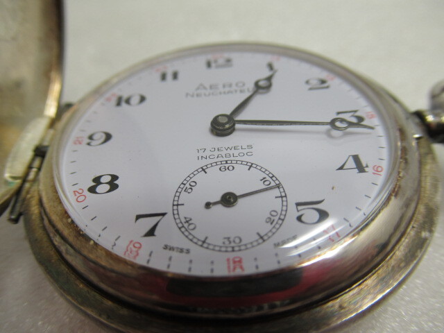 AERO NEUCHATEL アエロ ヌーシャテル 17石 INCABLOC インカブロック スイス製 懐中時計 手巻き 稼働品の画像5