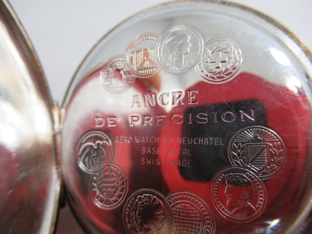 AERO NEUCHATEL アエロ ヌーシャテル 17石 INCABLOC インカブロック スイス製 懐中時計 手巻き 稼働品の画像8