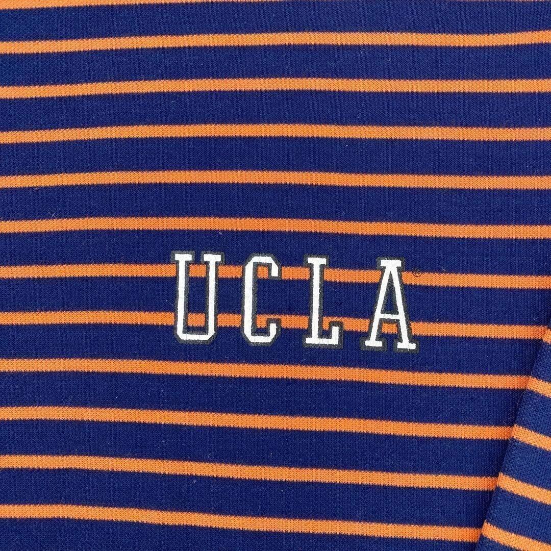 90s vintage UCLA 長袖 ボーダー柄 ロゴ グランジ 古着 アメカジ ロンt シティーボーイ 春服 ワンポイントロゴの画像3