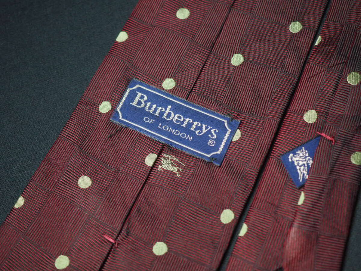 【BURBERRY バーバリー】A2756 ワインカラー SILK ITALY イタリア製 ブランド ネクタイ 良品 古着 高級の画像4