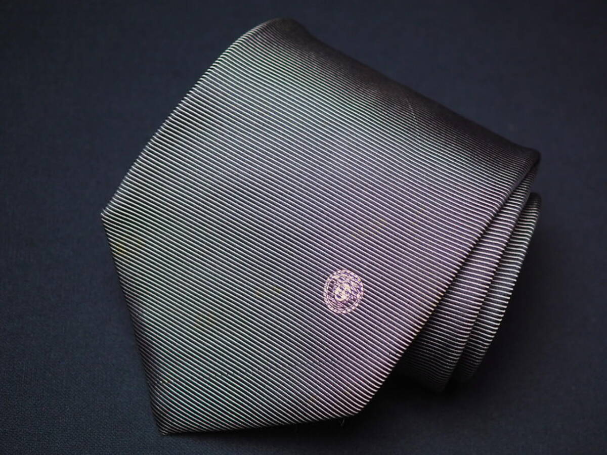  прекрасный товар [VERSACE Versace ]A3019 серый Италия сделано в Италии SILK бренд галстук б/у одежда хорошая вещь 