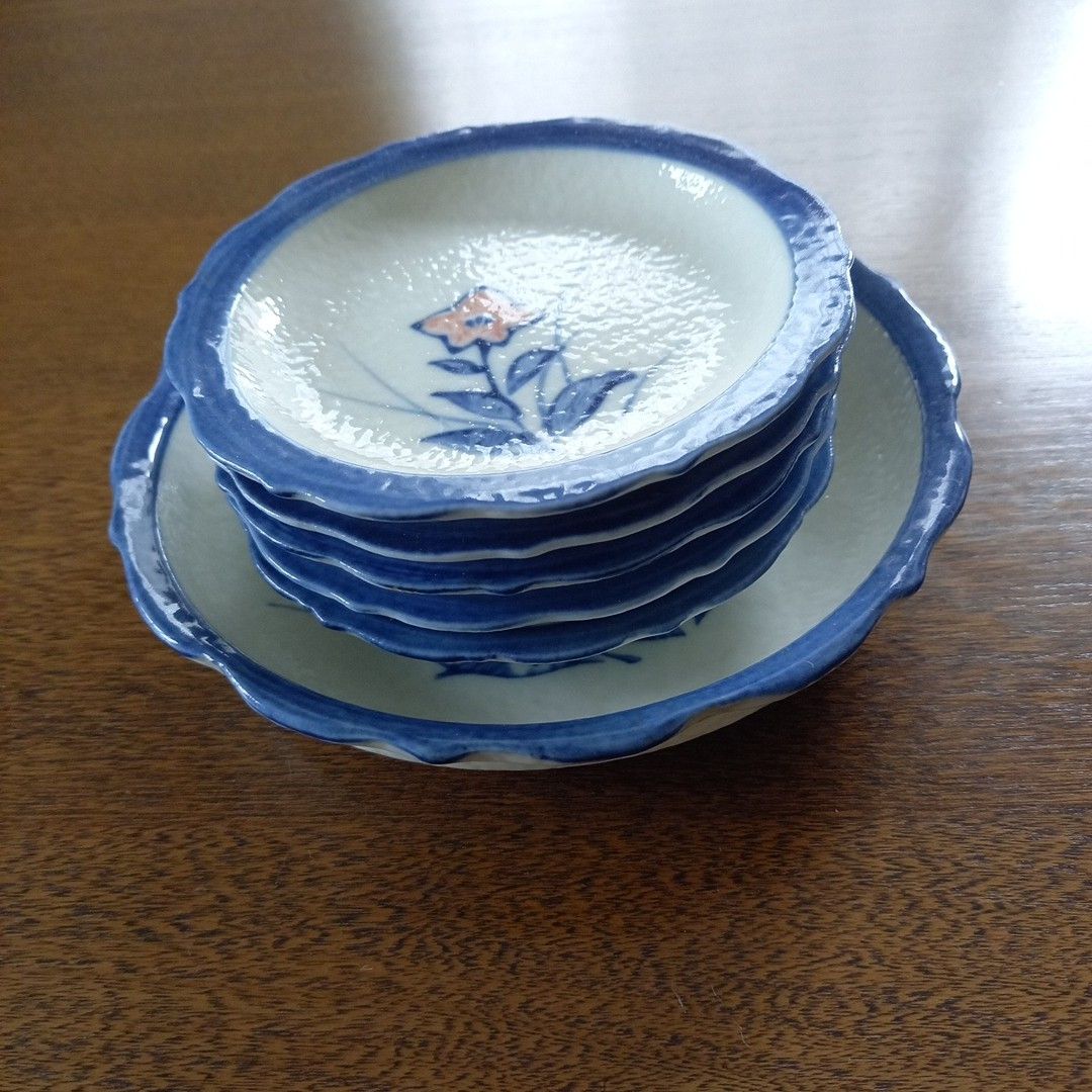 和食器 中皿 銘々皿　5枚セット　 陶器　 昭和レトロ　 小皿　