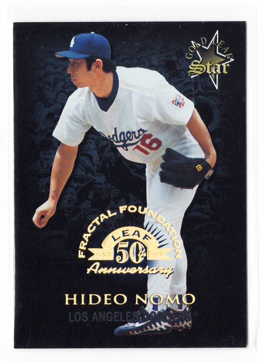 3999枚限定！【野茂英雄 ／ Hideo Nomo】1998 Leaf FRACTAL FOUNDATIONS #176 ／ GOLD LEAF STAR ★ Los Angeles Dodgers ドジャースの画像1