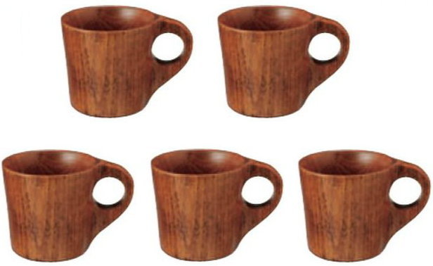 【5%OFF】 ●●●新品・木製漆塗りマグカップBタイプ5個セット・高さ8.3㎝●●● 木製 【5%OFF】 ●●●新品・木製漆塗りマグカップBタイプ5個セット・高さ8.3㎝●●● 木製
