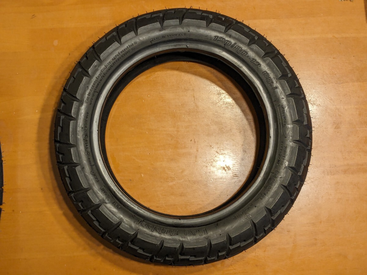 ホンダ モンキー125 中古タイヤ 前後セット 120/80-12 130/80-12 Vee Rubber の画像7