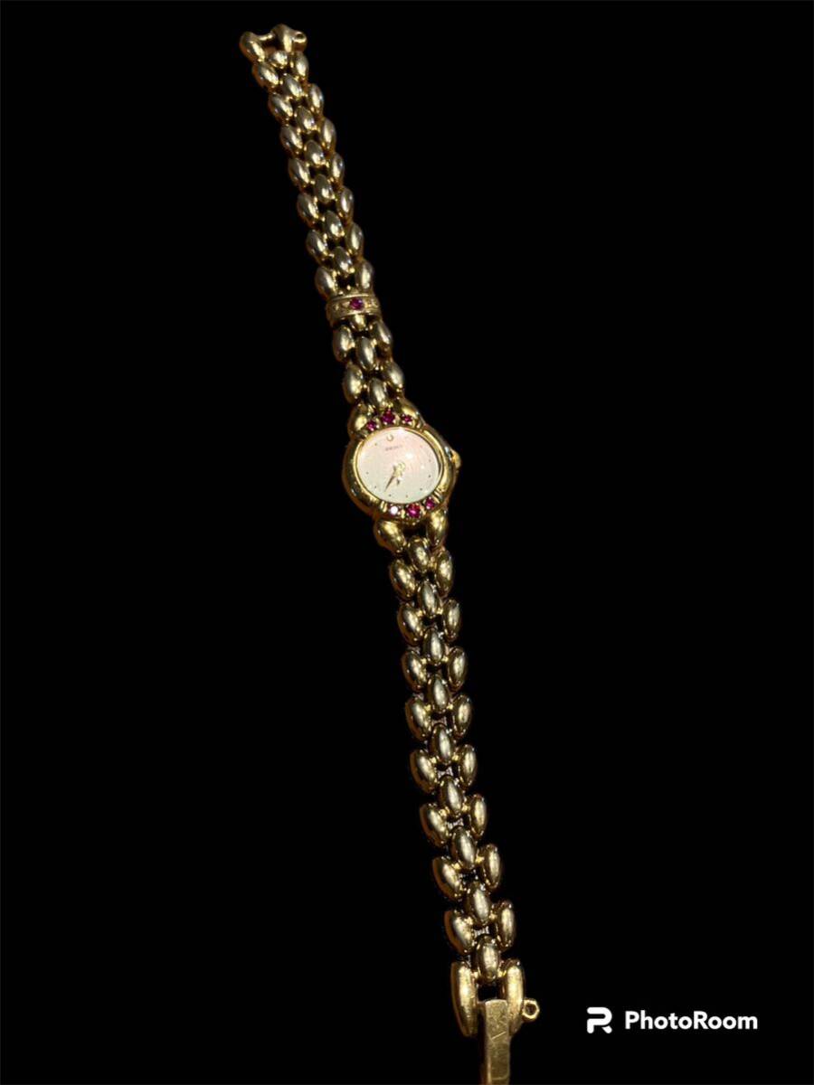 SEIKO セイコー レディース ブレスレットウォッチ 腕時計 1E20-0770 レトロ ゴールドカラー 不動の画像8