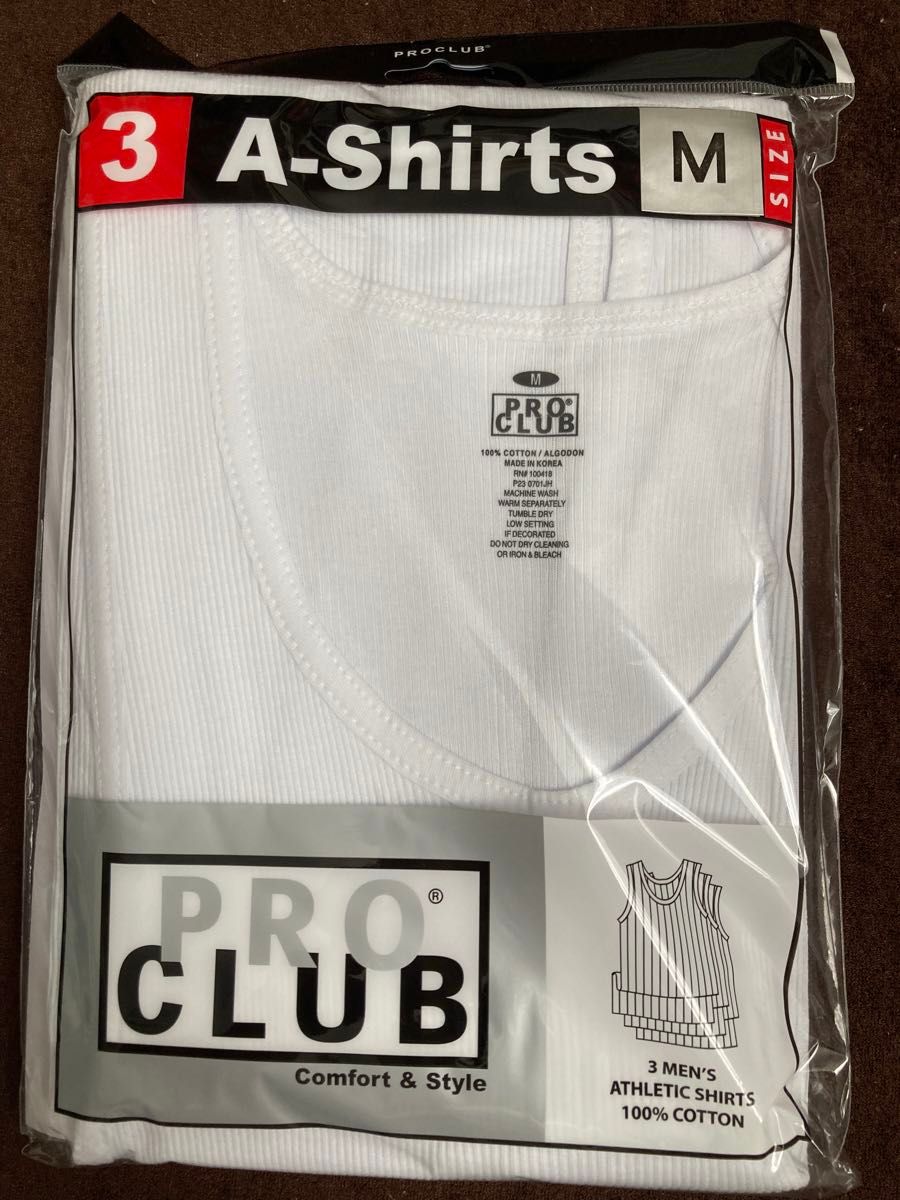 PRO CLUB 3PACK TANK TOP WHITE Mサイズ プロクラブ 3パック タンクトップ ランニング ホワイト