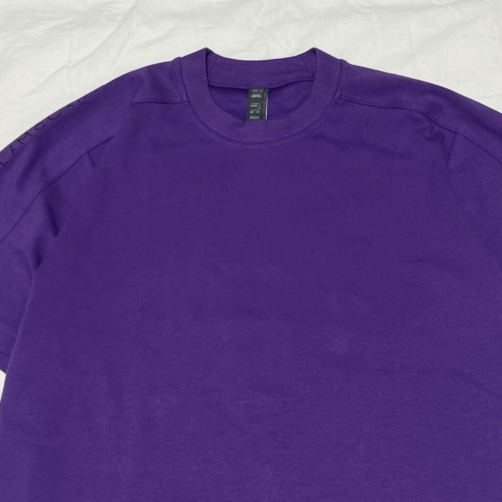希少 adidas × Stella McCartney アディダス ステラマッカートニー Tシャツ 半袖 パープル 紫 袖ロゴ 裾ロゴ 綿 コットン XLの画像2