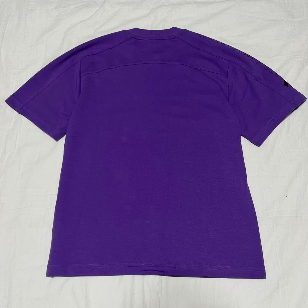 希少 adidas × Stella McCartney アディダス ステラマッカートニー Tシャツ 半袖 パープル 紫 袖ロゴ 裾ロゴ 綿 コットン XLの画像5