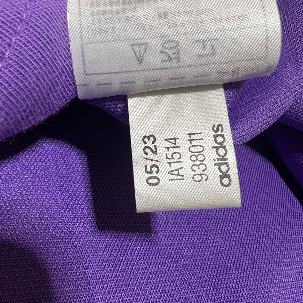 希少 adidas × Stella McCartney アディダス ステラマッカートニー Tシャツ 半袖 パープル 紫 袖ロゴ 裾ロゴ 綿 コットン XLの画像10