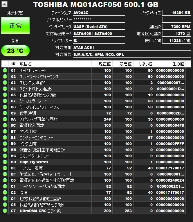 ◆送料無料◆2.5インチHDD【TOSHIBA MQ01ACF050】 500GB 2本 計1TBの画像2