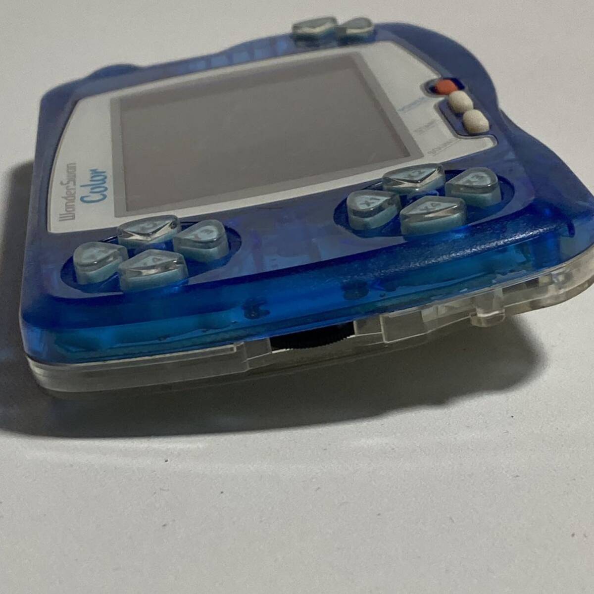 WonderSwan ☆ ワンダースワン クリアブルー + ワンピース 虹の島伝説 カセット セット ジャンク 動作未確認 パーツ取り■SAC119の画像5