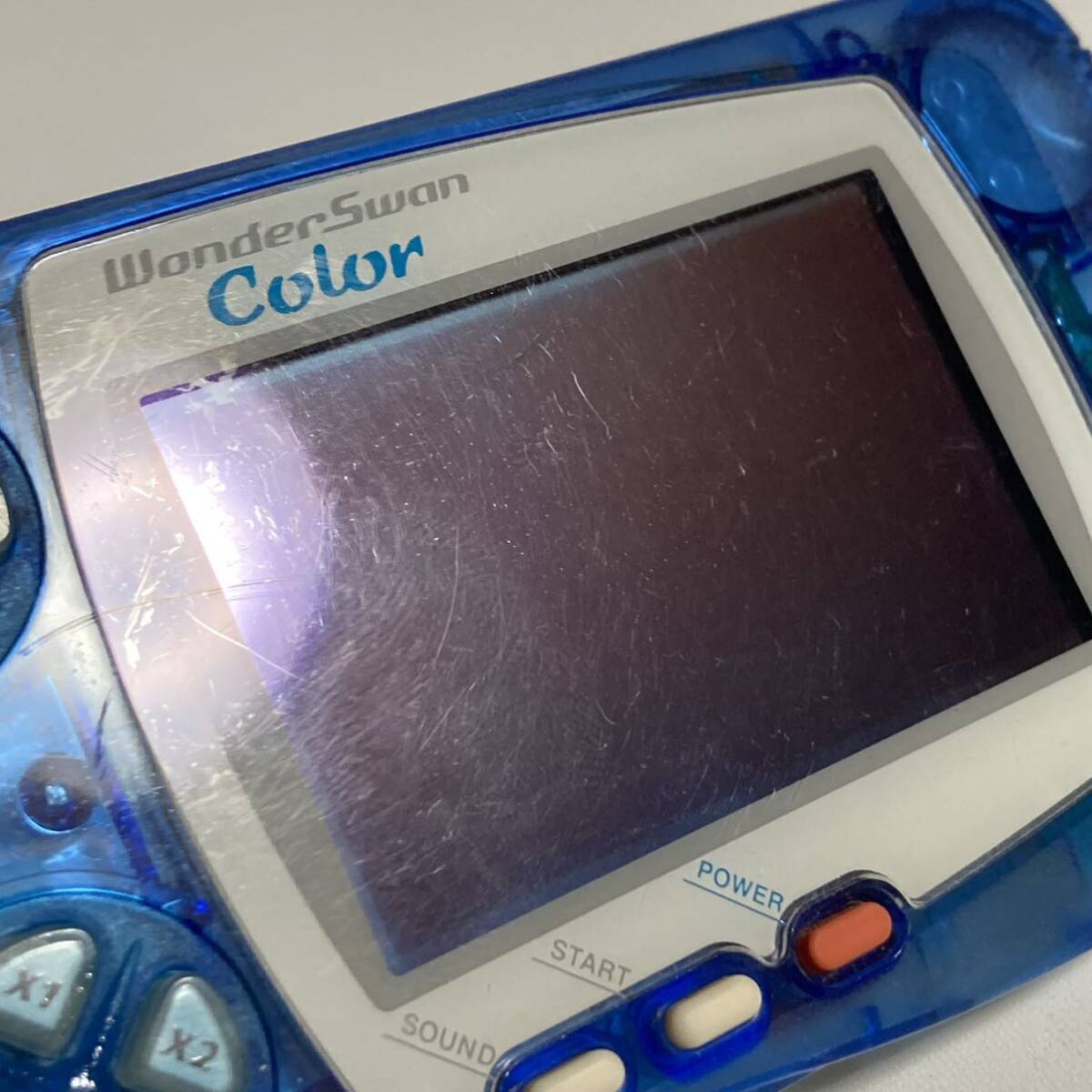 WonderSwan ☆ ワンダースワン クリアブルー + ワンピース 虹の島伝説 カセット セット ジャンク 動作未確認 パーツ取り■SAC119の画像7