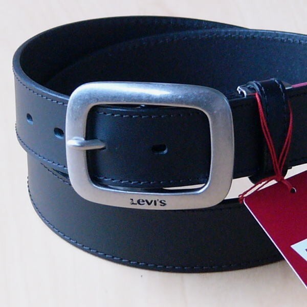 ベルト LEVI'S 本革 リーバイス 牛革 メンズベルト 35mm 6491 ブラック 新品 本物 ロゴ入りバックルの画像2