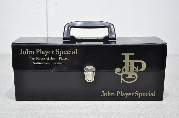  Showa Retro # dirt equipped cassette tape storage case JPS John Player Special cigarettes case 