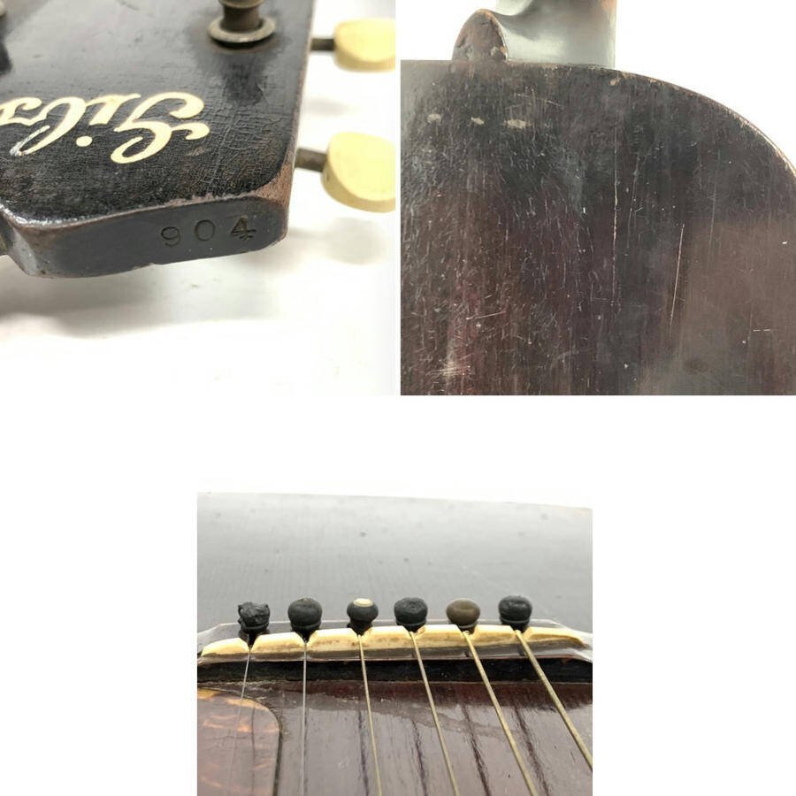 希少 Gibson ギブソン L-00 アコースティックギター シリアルNo.904 ブラウン系 [1930-1940年代製造?]★ジャンク品の画像10