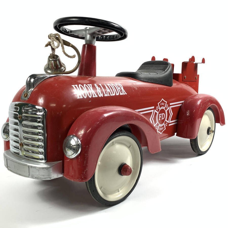 HOOK&LADDER No.891 hook & ladder fire-engine toy for riding size ( projection part contains )≒W230 H360 D700(mm) weight ≒ approximately 4.8.[ vehicle / Kids car ]* present condition goods 
